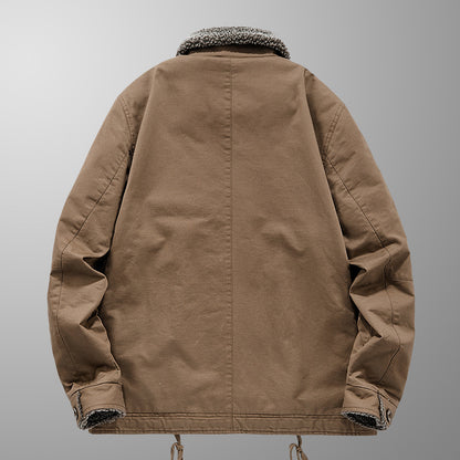 Men's insulated canvas work jacket with sherpa lining and shirt collar Shop Velvia