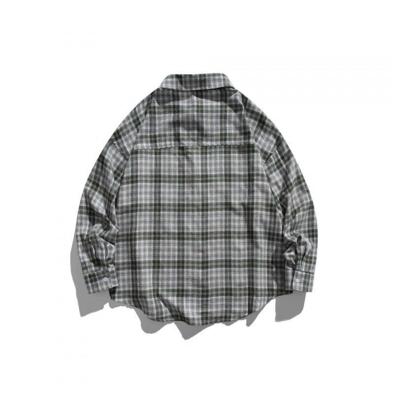 Unisex Oversize Check Shirt Jacket in Boxy Cut with Chest Pocket and Rounded Hem Shop Velvia