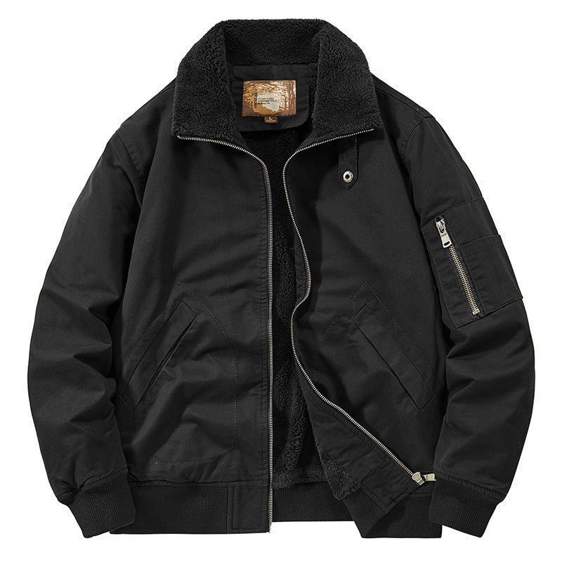 Men's teddy-lined pilot bomber jacket with sherpa lining and arm pocket Shop Velvia