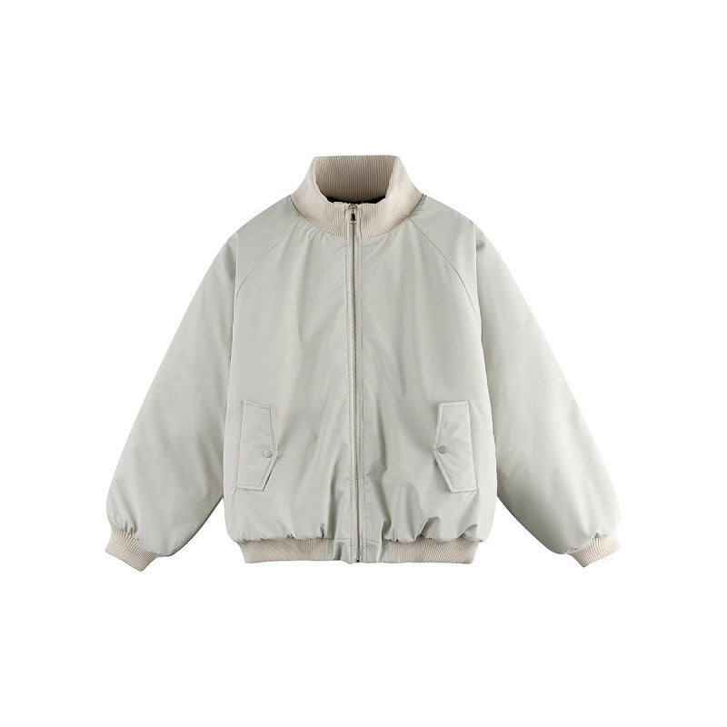 Unisex Boxy Transition Bomber Jacket with Stand Collar and Flap Pockets Shop Velvia