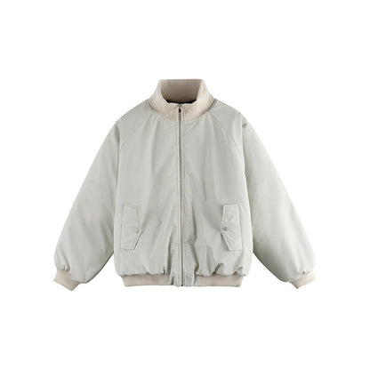 Unisex Boxy Transition Bomber Jacket with Stand Collar and Flap Pockets Shop Velvia