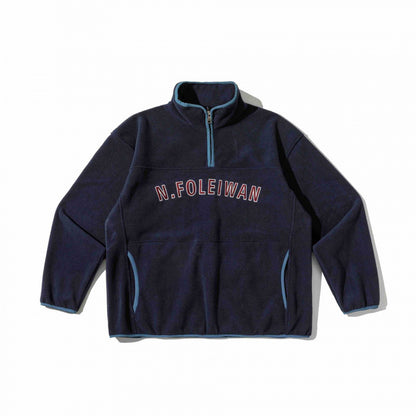 Unisex Oversized Fleece Pullover with Half Zip, Stand-Up Collar and Side Pockets Shop Velvia