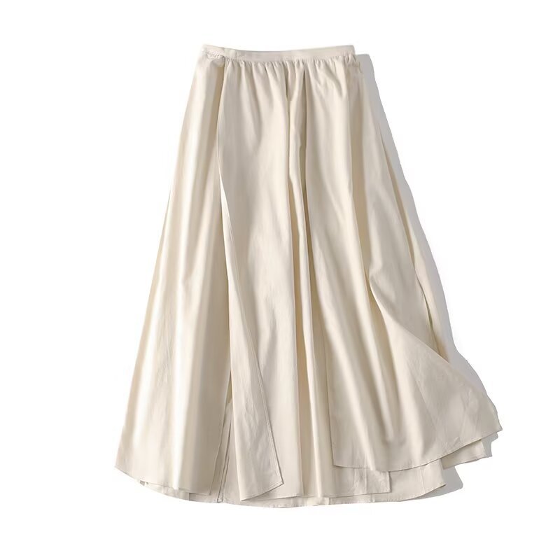 Women's maxi skirt with elastic waistband, wide tiers and side slits Shop Velvia