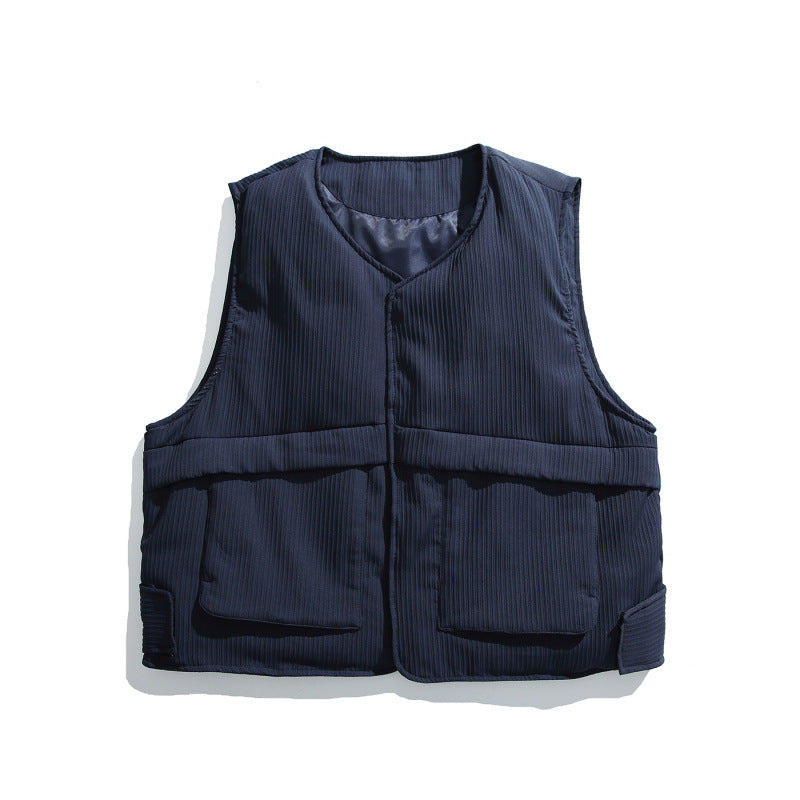 Unisex Padded Hooded Jacket with Removable Vest Insert and Ribbed Texture Shop Velvia
