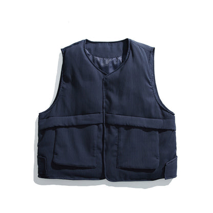 Unisex Padded Hooded Jacket with Removable Vest Insert and Ribbed Texture Shop Velvia