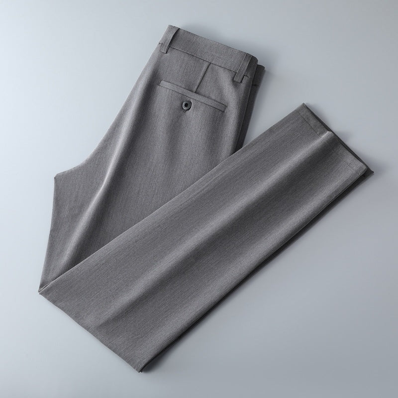 Men's slim-fit suit trousers made of stretch twill with straight leg Shop Velvia
