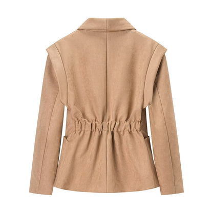 Women Oversized Blazer with Shawl Collar and Patch Pockets Shop Velvia