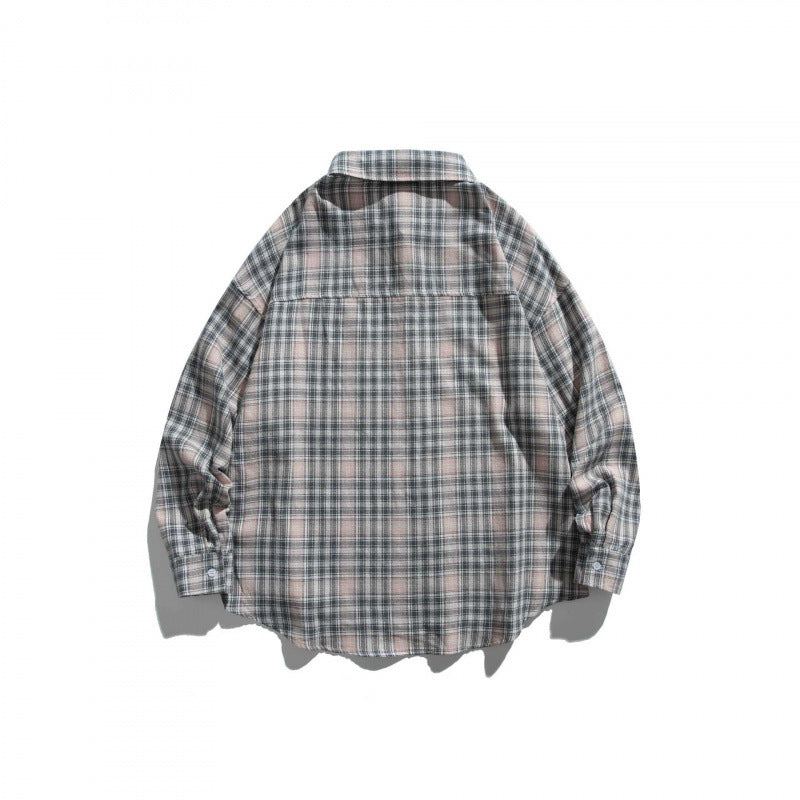 Unisex Oversize Check Shirt Jacket in Boxy Cut with Chest Pocket and Rounded Hem Shop Velvia