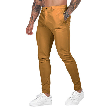 Men's Slim-Fit Chino Pants with Modern Design and Elastic Waist Shop Velvia