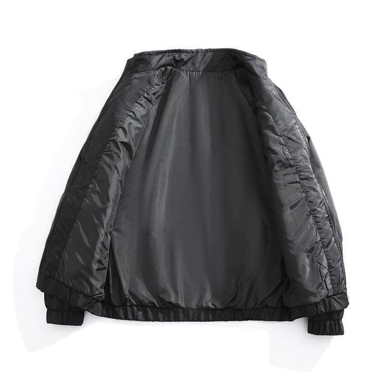 Men's Lightweight Utility Bomber Jacket with Flap Pockets, Stand-Up Collar, and Elastic Hem Shop Velvia