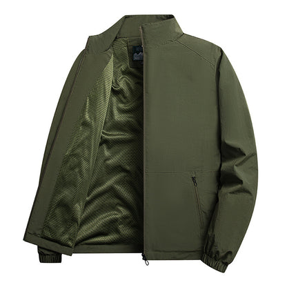Men's lightweight windproof fleece jacket with stand-up collar and zip pockets Shop Velvia