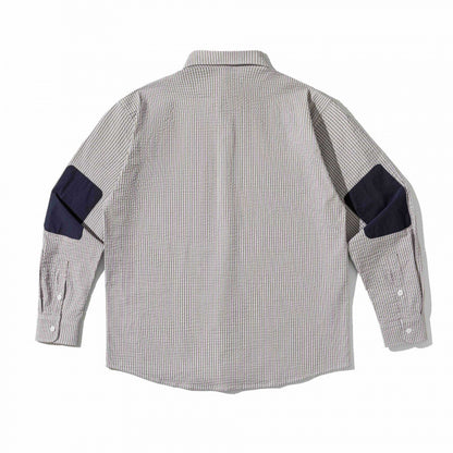 Unisex Boxy Overshirt in Seersucker look with double chest flaps and shirt collar Shop Velvia