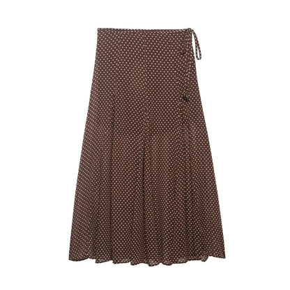Women's Wrap Midi Skirt made of Chiffon with Polka Dot Pattern Shop Velvia