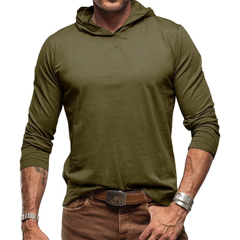 Shop Velvia | Hoodie Slim Fit Long Sleeve Light Cotton Knit Minimalist Style