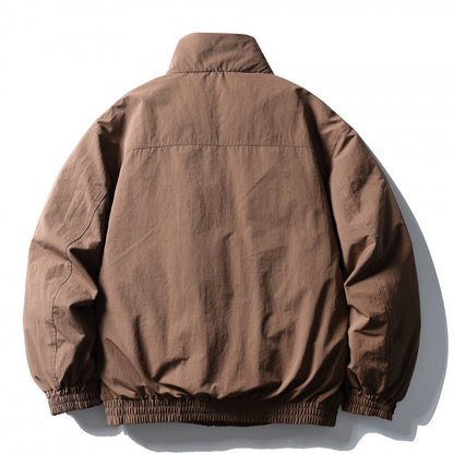 Men's Boxy Field Jacket with High Stand Collar, Padded Lining, and Flap Pockets Shop Velvia