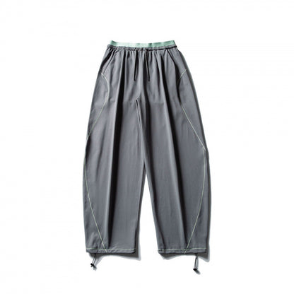 Unisex Wide Tech Jogging Pants with Drawstring, Contrast Seams and Adjustable Hem Shop Velvia