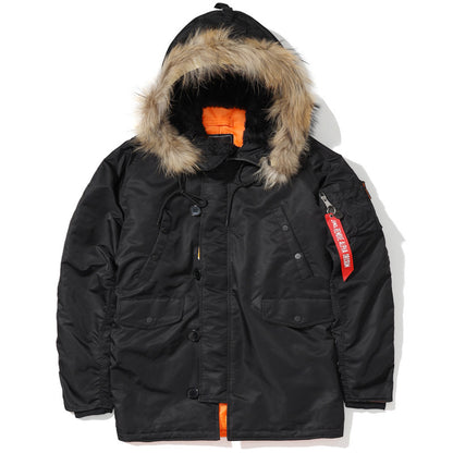 Men's Heavy Thermal Parka in Expedition Style with Faux Fur Hood and Multi-Pockets Shop Velvia