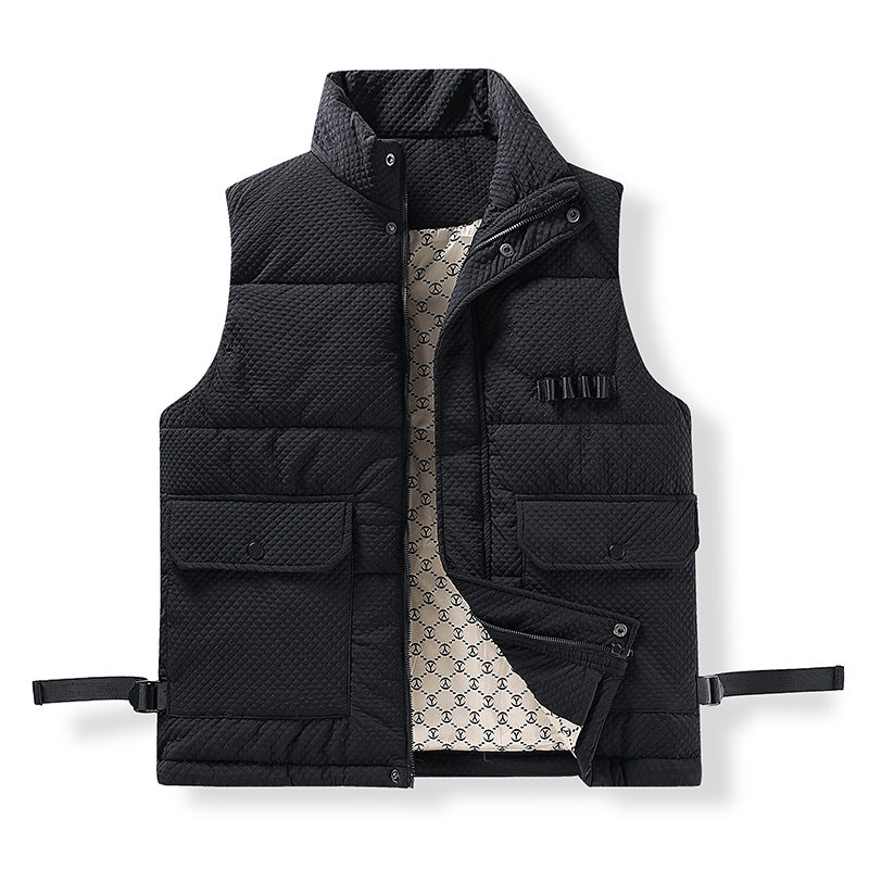 Men's utility quilted vest with thermal lining, front pockets and adjustable side straps Shop Velvia