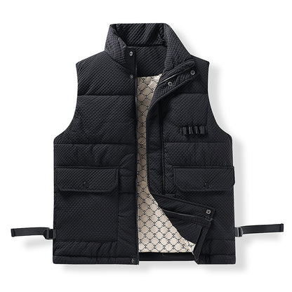 Men's utility quilted vest with thermal lining, front pockets and adjustable side straps Shop Velvia
