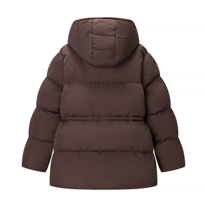 Women's quilted parka with shiny finish hood and adjustable drawstring Shop Velvia