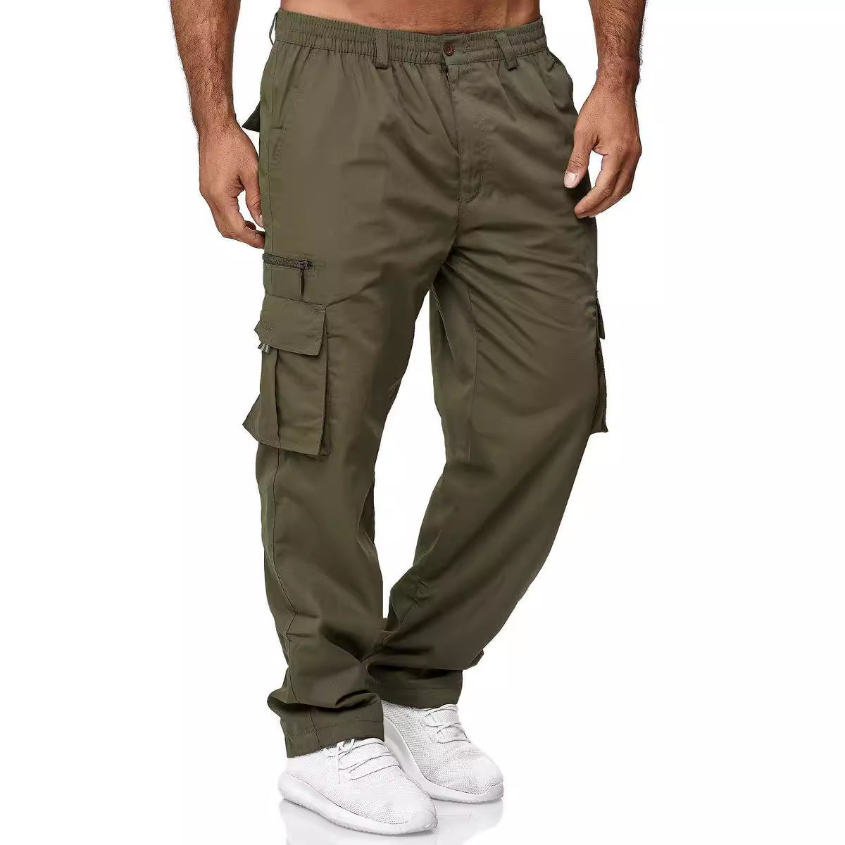 Men's cargo pants with elastic waistband and multifunctional pockets Shop Velvia
