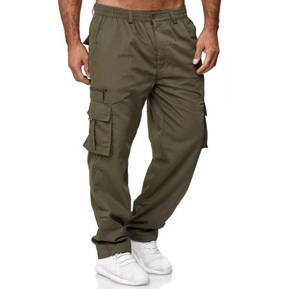 Men's cargo pants with elastic waistband and multifunctional pockets Shop Velvia