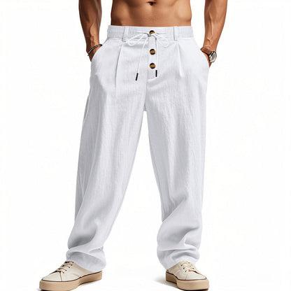 Men's Linen Pants with Breathable & Adjustable Drawstring | Shop Velvia V2