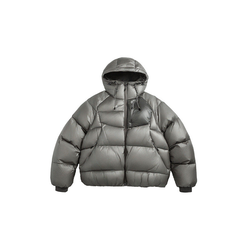 Unisex Quilted Down Jacket with Hood and Lightweight Thermal Insulation Shop Velvia