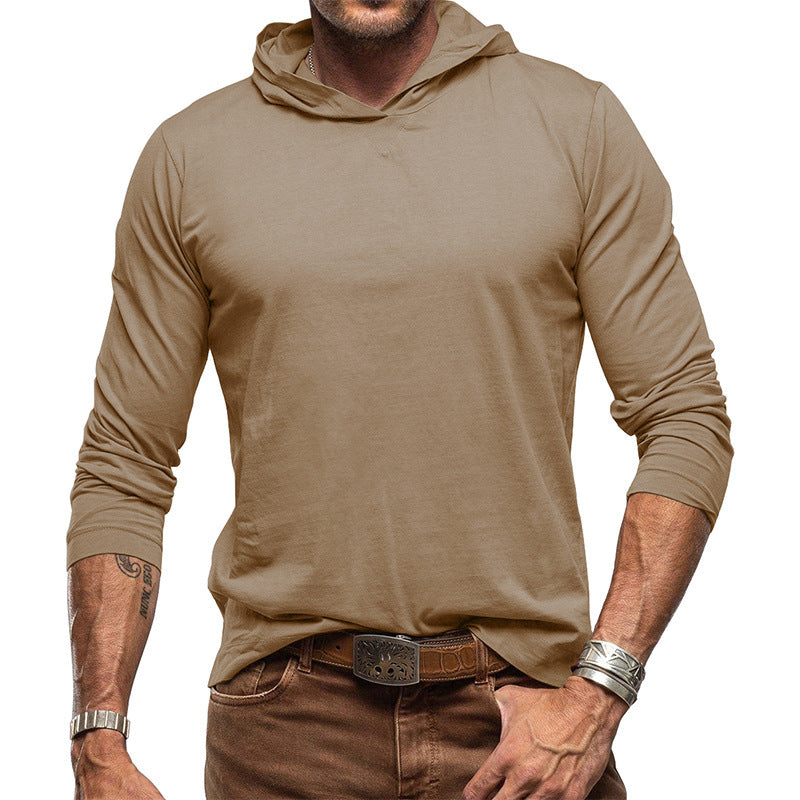 Shop Velvia | Hoodie Slim Fit Long Sleeve Light Cotton Knit Minimalist Style