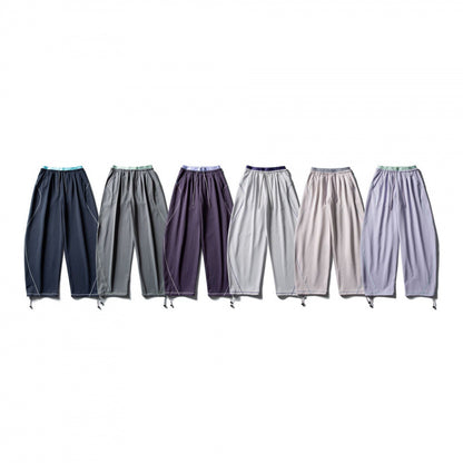 Unisex Wide Tech Jogging Pants with Drawstring, Contrast Seams and Adjustable Hem Shop Velvia