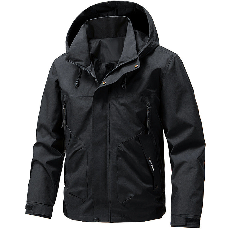 Men's Breathable Softshell Outdoor Jacket with Windproof Membrane, Adjustable Hood and Zipper Pockets Shop Velvia