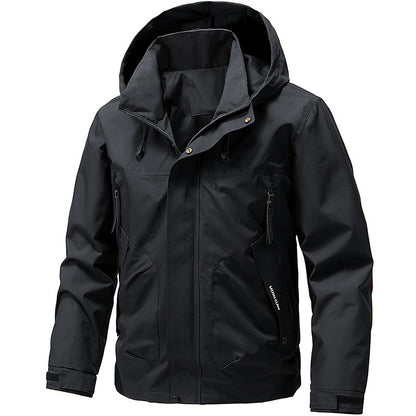 Men's Breathable Softshell Outdoor Jacket with Windproof Membrane, Adjustable Hood and Zipper Pockets Shop Velvia