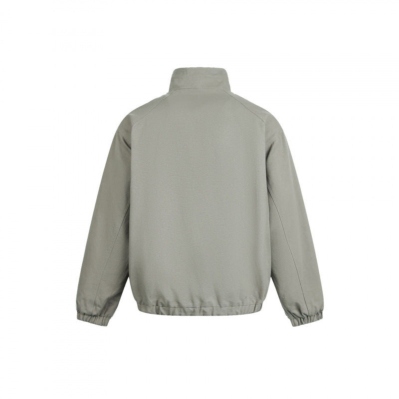 Women's lightweight bomber jacket made of cotton blend with stand-up collar, pearl cord, and mystical print Shop Velvia
