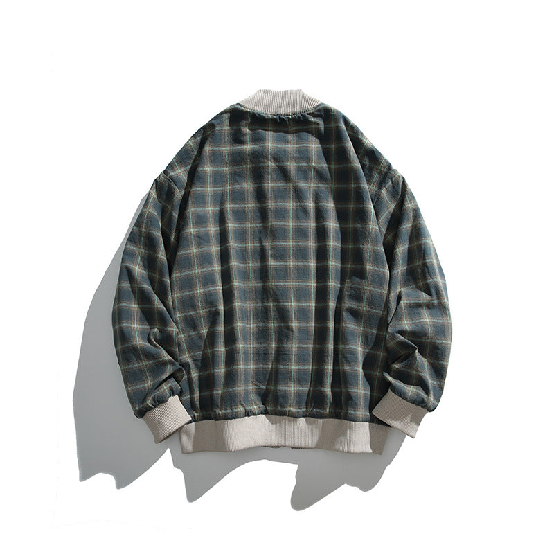 Unisex boxy bomber jacket in herringbone look with ribbed cuffs, flap pockets, and concealed snap button placket Shop Velvia