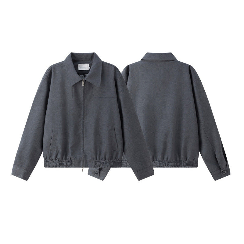 Unisex Lightweight Transition Blouson Jacket with Shirt Collar, Two-Way Zipper and Elastic Hem Shop Velvia