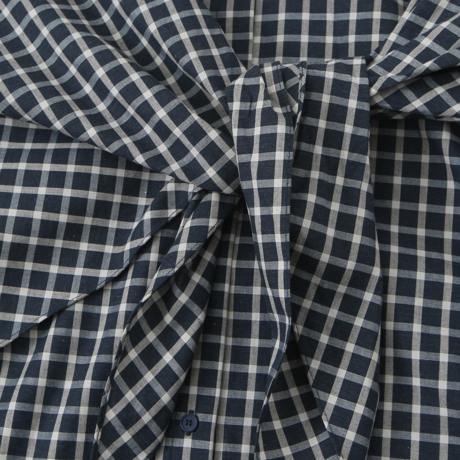 Women Checked Blouse Shirt with Asymmetrical Scarf Detail Shop Velvia