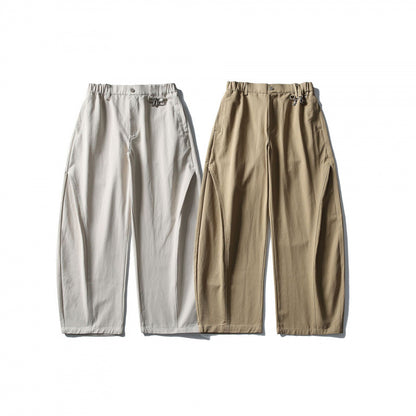 Men's Wide Utility Pants with Elastic Waistband and Distinctive Seam Panels Shop Velvia