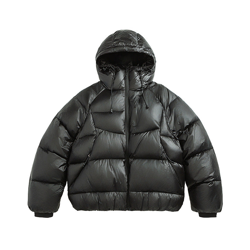 Unisex Quilted Down Jacket with Hood and Lightweight Thermal Insulation Shop Velvia