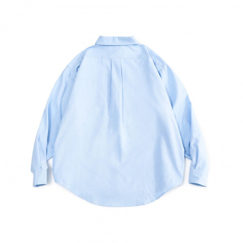 Unisex Oversize Shirt made of fine Oxford cotton fabric with chest pocket and rounded hem Shop Velvia