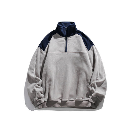 Unisex Oversize-Fleece-Halfzip-Pullover with high collar and raglan sleeves Shop Velvia