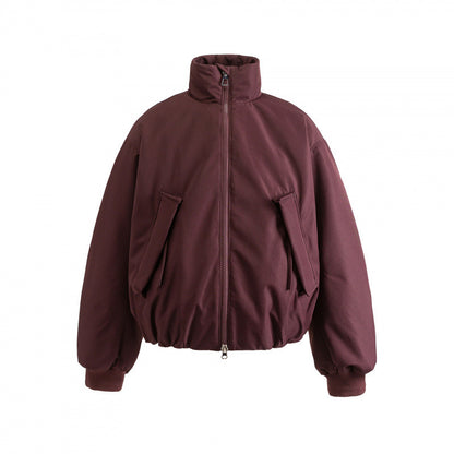 Unisex Boxy quilted bomber jacket with high stand-up collar and flap pockets Shop Velvia