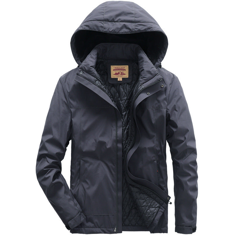 Men's water-repellent padded thermal jacket with adjustable hood and windproof membrane Shop Velvia