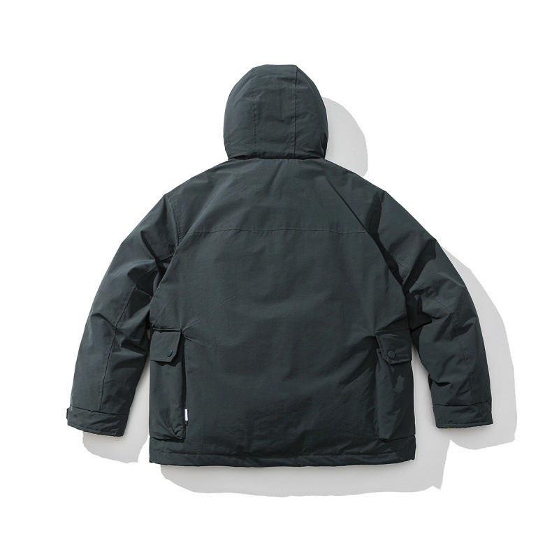 Unisex Boxy Thermo Parka with hood, two-way snap button placket and adjustable sleeve cuffs Shop Velvia