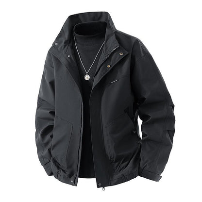 Men's Lightweight Technical Leisure Jacket with Stand-Up Collar, Concealed Zipper and Elastic Hem Shop Velvia