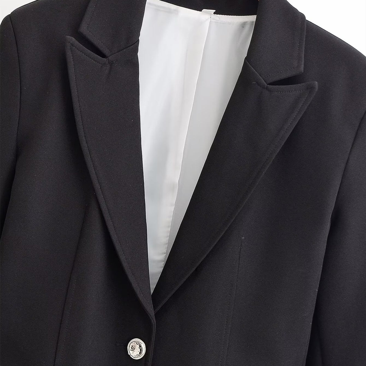 Women Tailored Single-Button Business Blazer with Patch Pockets Shop Velvia