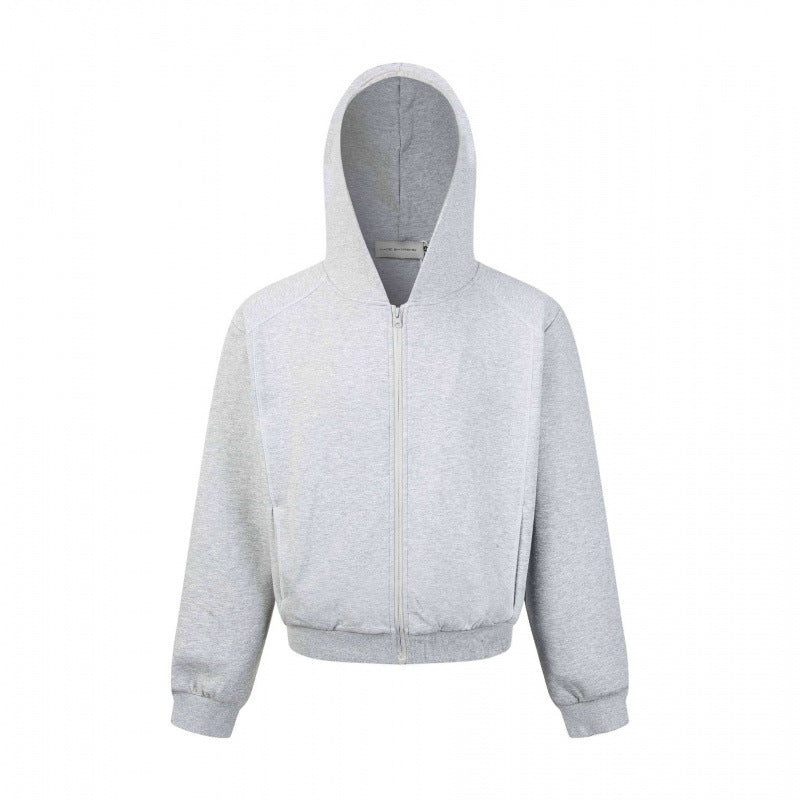 Unisex Short cut hooded zip jacket made of heavy French terry with elastic hem and raglan sleeves Shop Velvia
