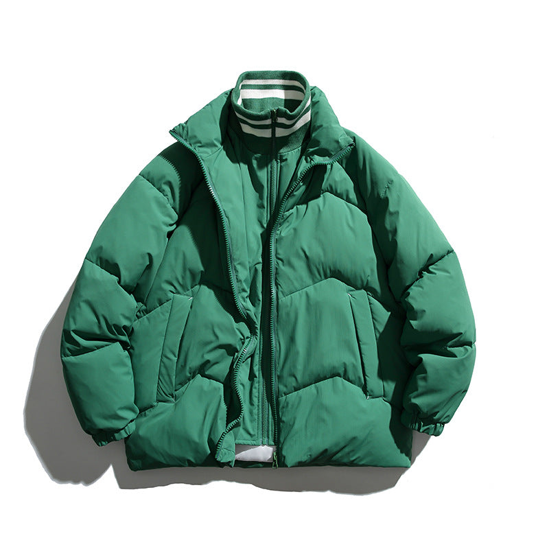 Unisex Padded Quilted Jacket in Boxy Cut with Ribbed Collar and Insulating Lining Shop Velvia