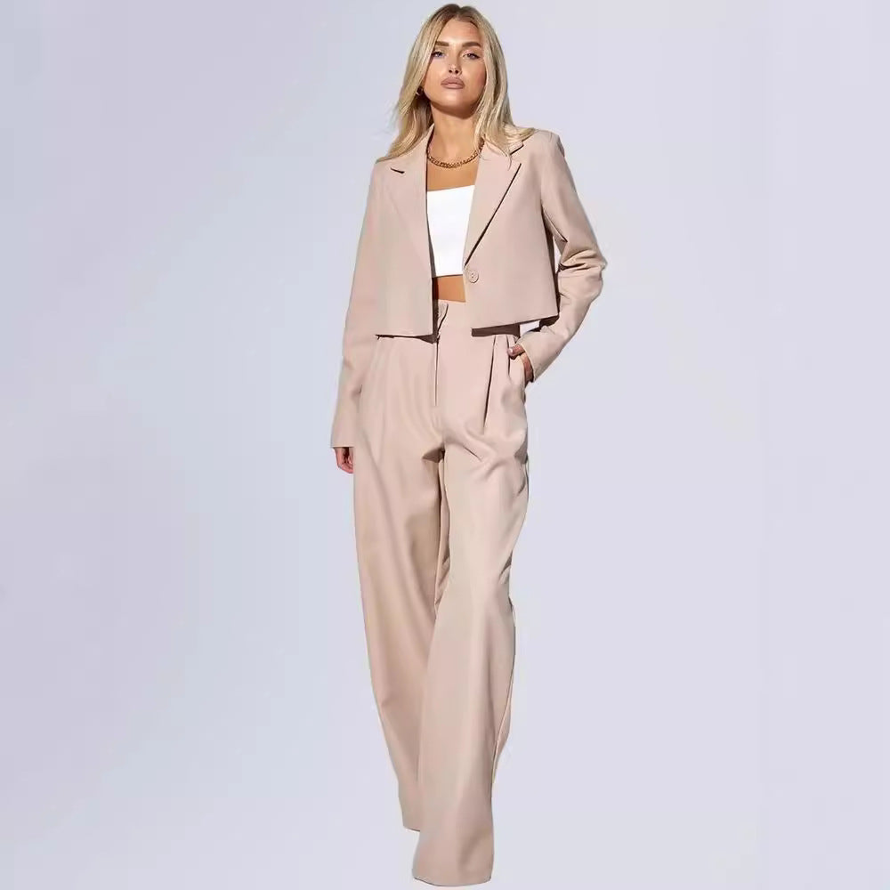Women Two-Piece Women with Cropped Blazer
