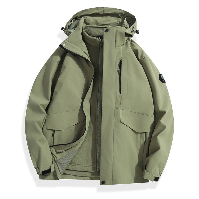 Men's Lightweight Softshell Rain Jacket with Detachable Fleece Lining, Sealed Seams and Multifunctional Pockets Shop Velvia