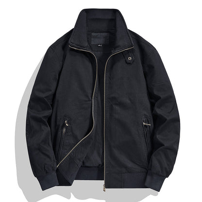 Men's cotton canvas blouson with ribbed cuffs and stand-up collar Shop Velvia